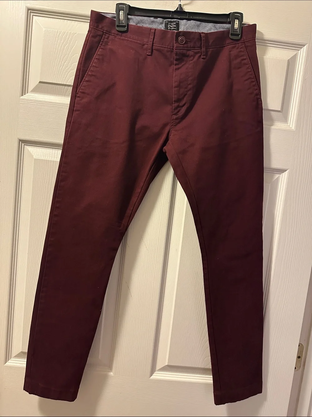 Men's J. Crew Stretch Burgundy 250 Skinny Chino Pants - Size 31x30